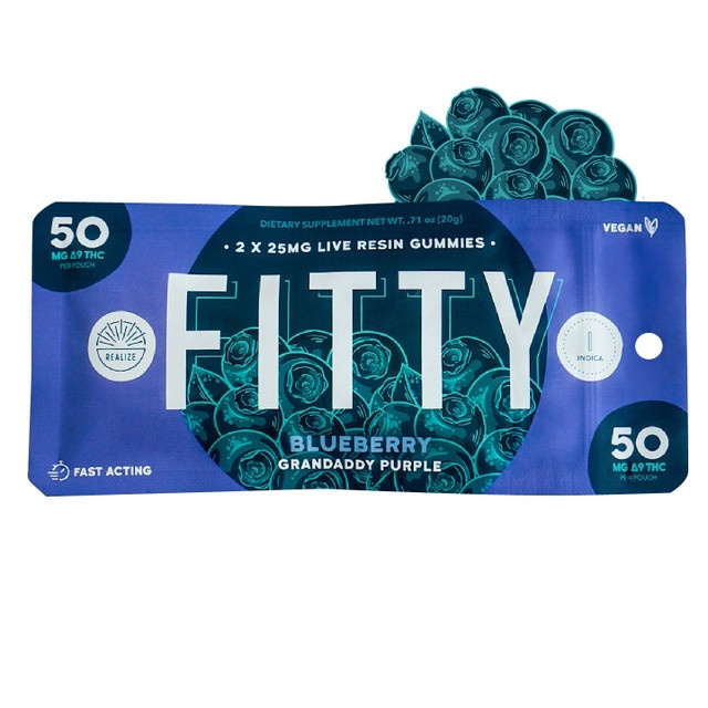 Fittty 2x25 Live Resin Gummies Blueberry